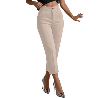 Women's High Waisted Cropped Suit Pants