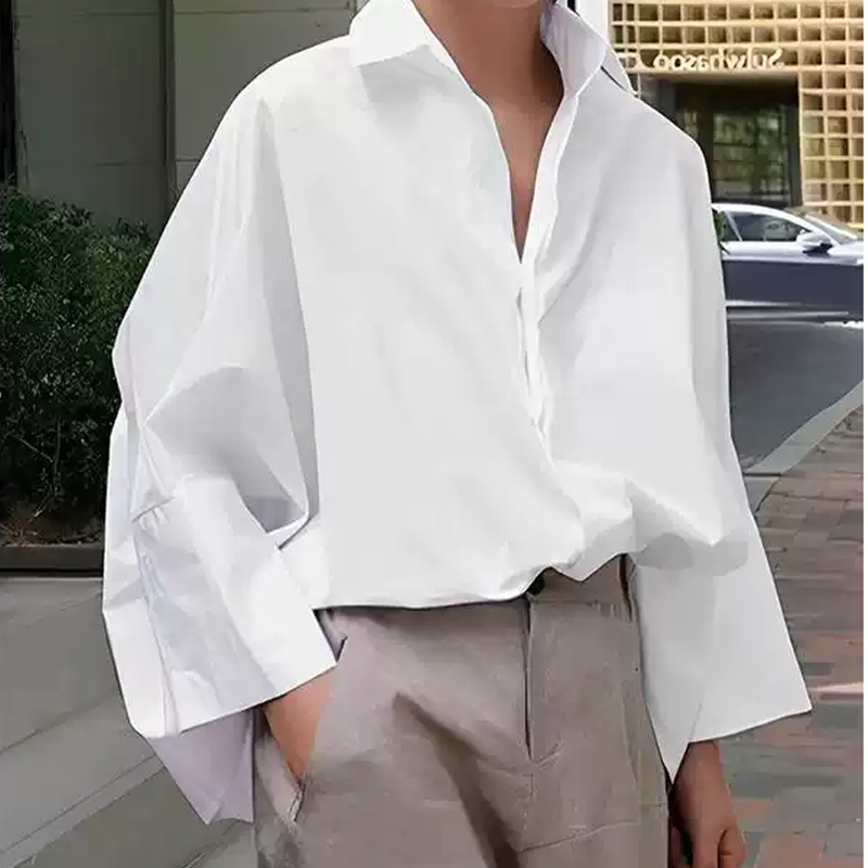 Women's Loose Fit Button-Down Shirt