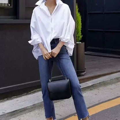 Women's Loose Fit Button-Down Shirt