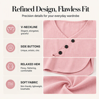 Women's V-Neck Top with Side Tie