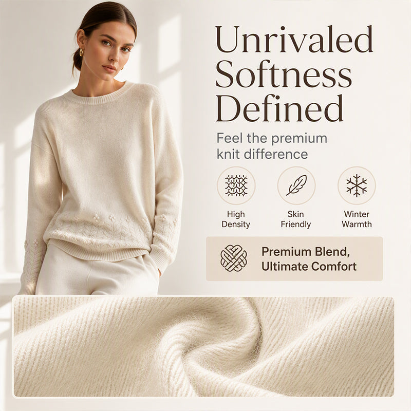 Women's Crew Neck Cable Knit Sweater