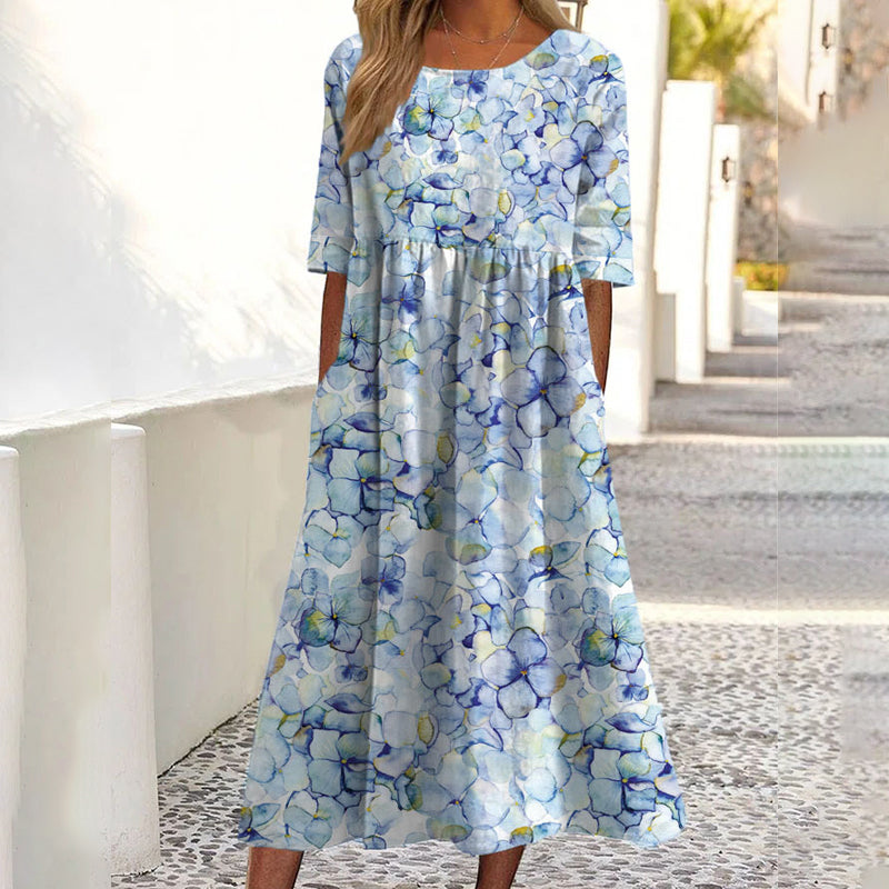 ✨Hot Sale 50% OFF 👗 Women's Short Sleeve Printed Dress with Pockets