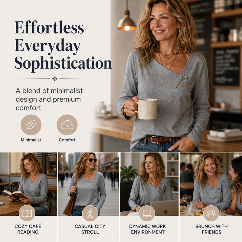 Women's Chic Asymmetrical V-Neck Top