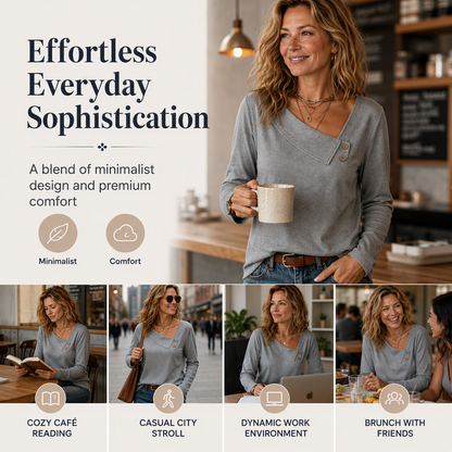 Women's Chic Asymmetrical V-Neck Top