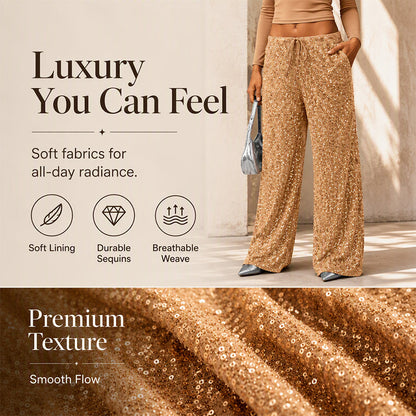Women's Elastic Waist Straight-Leg Pants