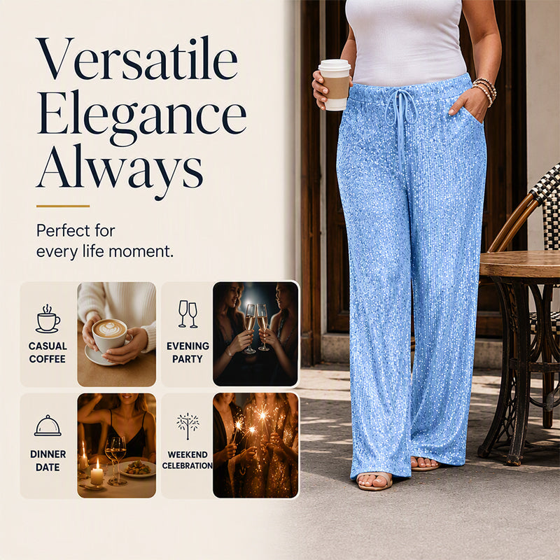 Women's Elastic Waist Straight-Leg Pants