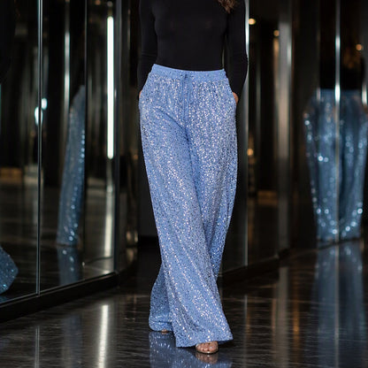 Women's Elastic Waist Straight-Leg Pants