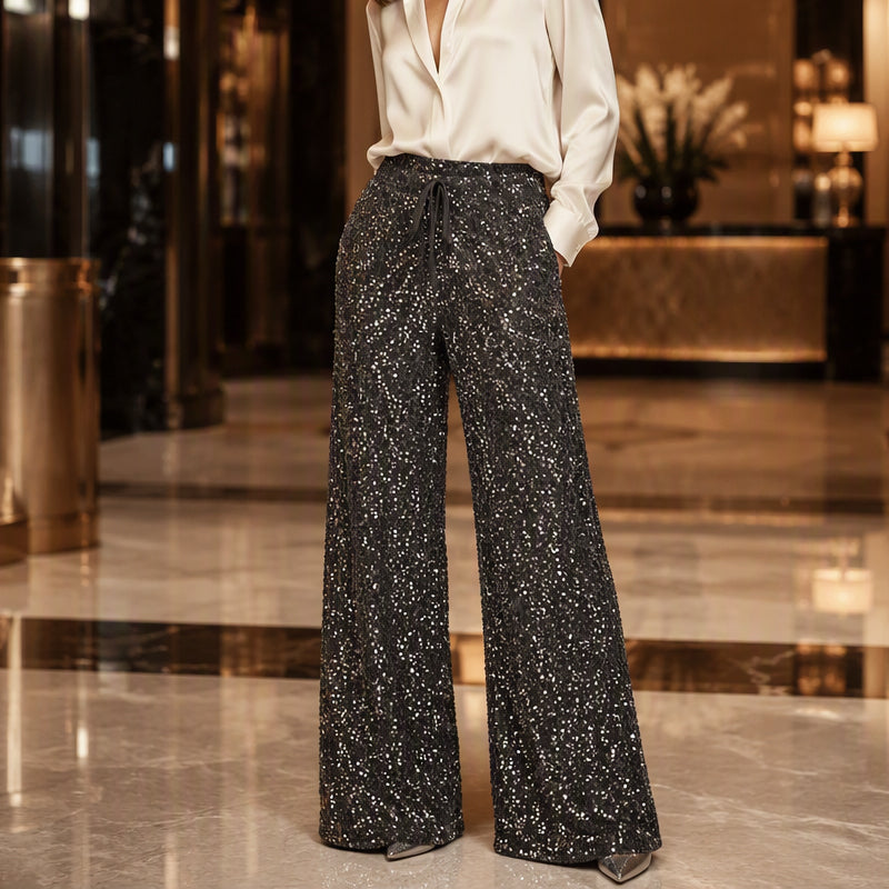 Women's Elastic Waist Straight-Leg Pants