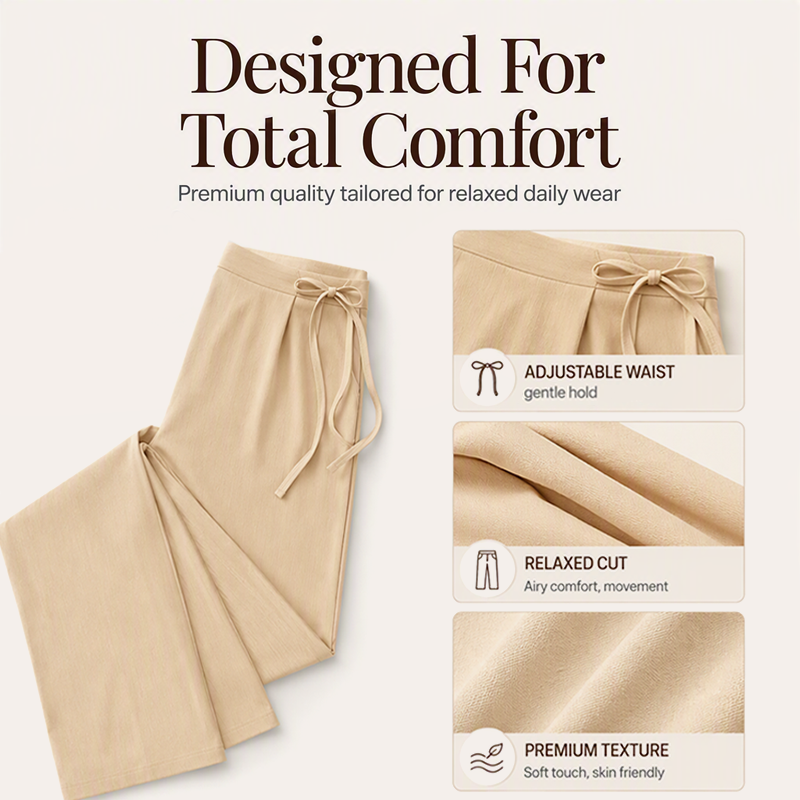 Women's High-Waist Drawstring Straight-Leg Pants