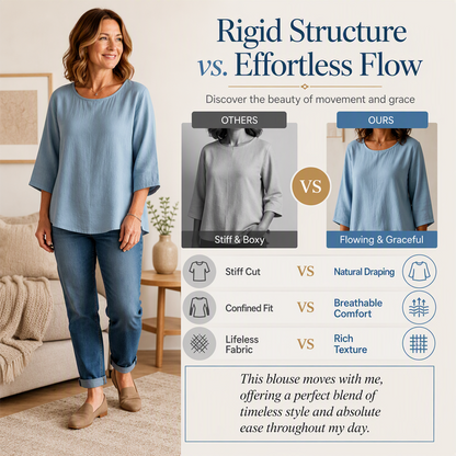 Women's Casual Crew Neck 3/4 Sleeve Top