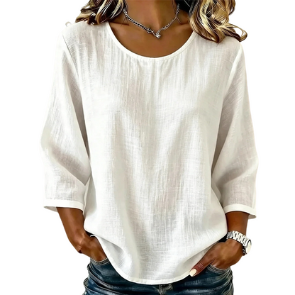 Women's Casual Crew Neck 3/4 Sleeve Top