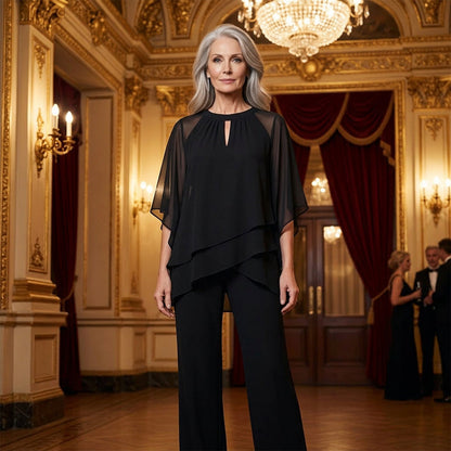 Women's Elegant Asymmetrical Top & Pants Set
