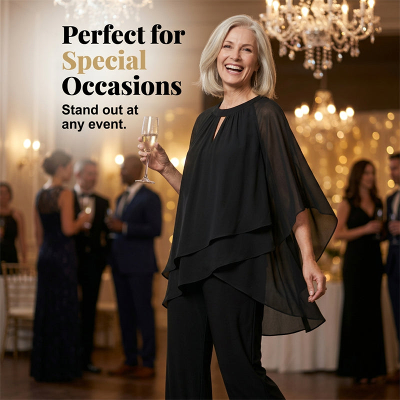 Women's Elegant Asymmetrical Top & Pants Set