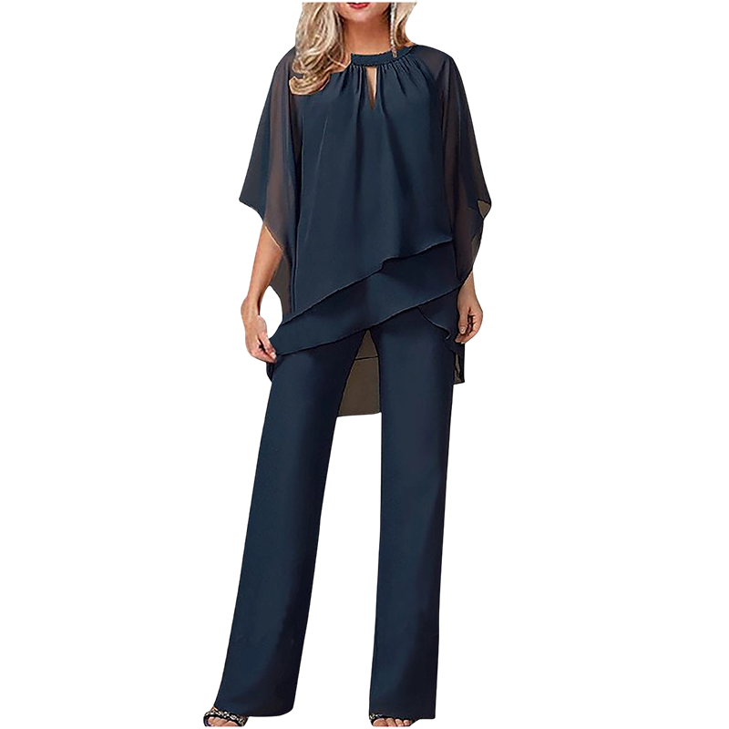 Women's Elegant Asymmetrical Top & Pants Set