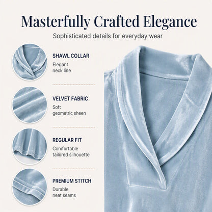 Women's Elegant Velvet V-Neck Top