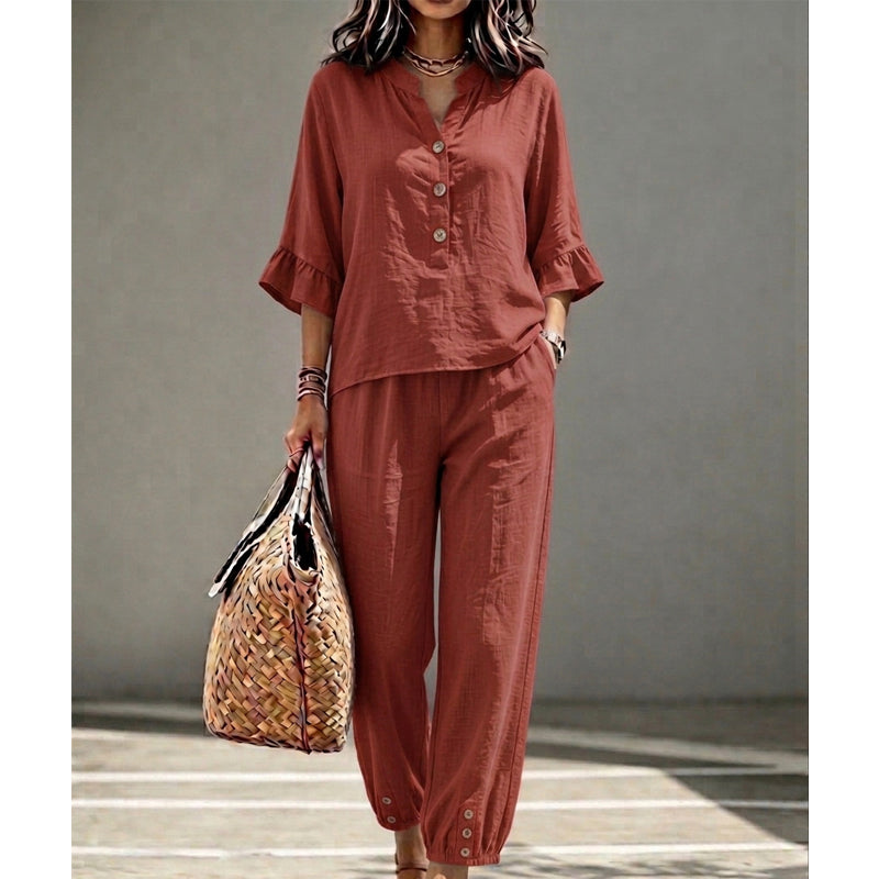 Women's Casual Top & Pants Two-Piece Set