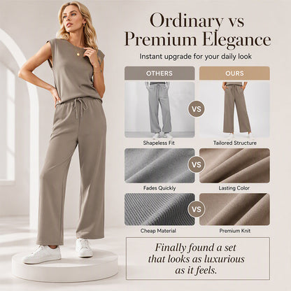 Women's Sleeveless Tank Top & Wide-Leg Pants Set