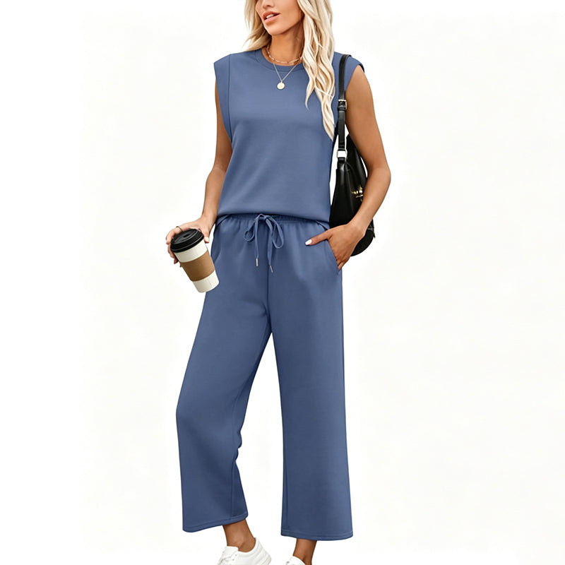 Women's Sleeveless Tank Top & Wide-Leg Pants Set