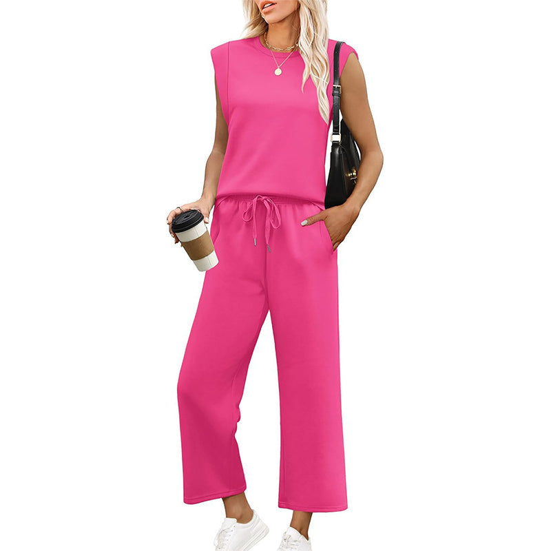 Women's Sleeveless Tank Top & Wide-Leg Pants Set