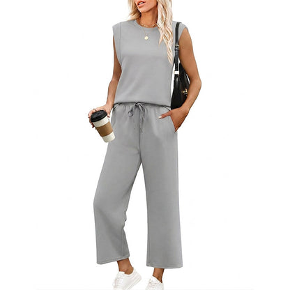Women's Sleeveless Tank Top & Wide-Leg Pants Set