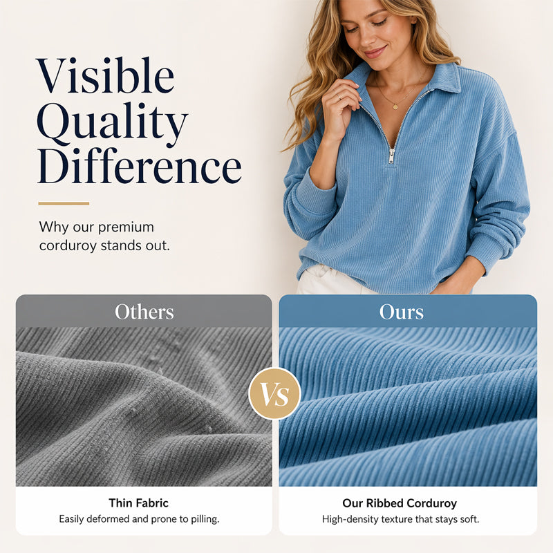 Relaxed Texture Zip Top