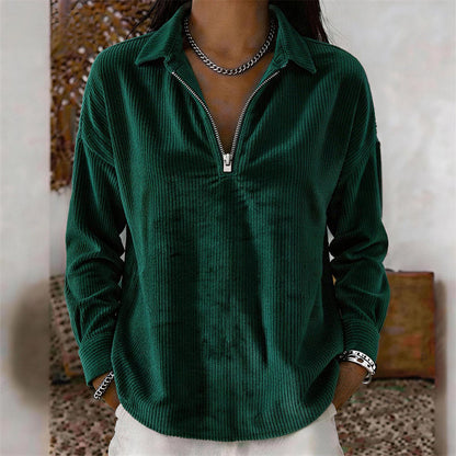 Relaxed Texture Zip Top