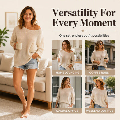 Women's Casual Cozy Crewneck Knit Top