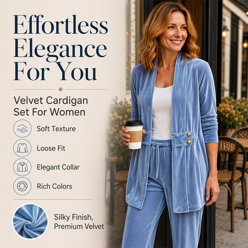 ⌛Limited-time offer-Women's Double-Breasted Velvet Cardigan