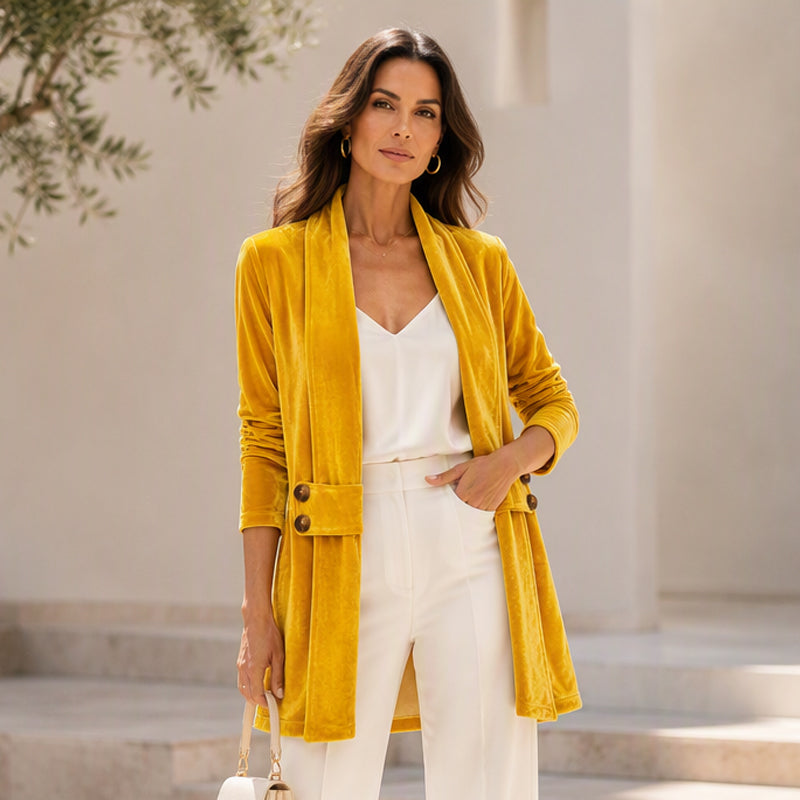 ⌛Limited-time offer-Women's Double-Breasted Velvet Cardigan