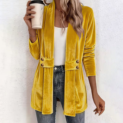 ⌛Limited-time offer-Women's Double-Breasted Velvet Cardigan