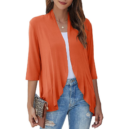 Women's 3/4 Sleeve Open Front Cardigan