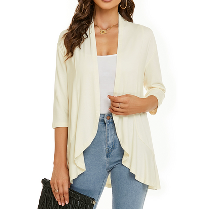 Women's 3/4 Sleeve Open Front Cardigan