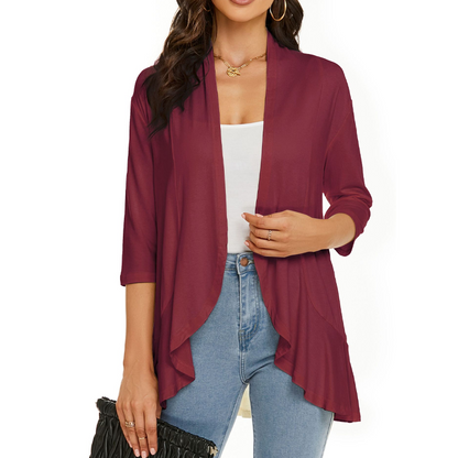 Women's 3/4 Sleeve Open Front Cardigan