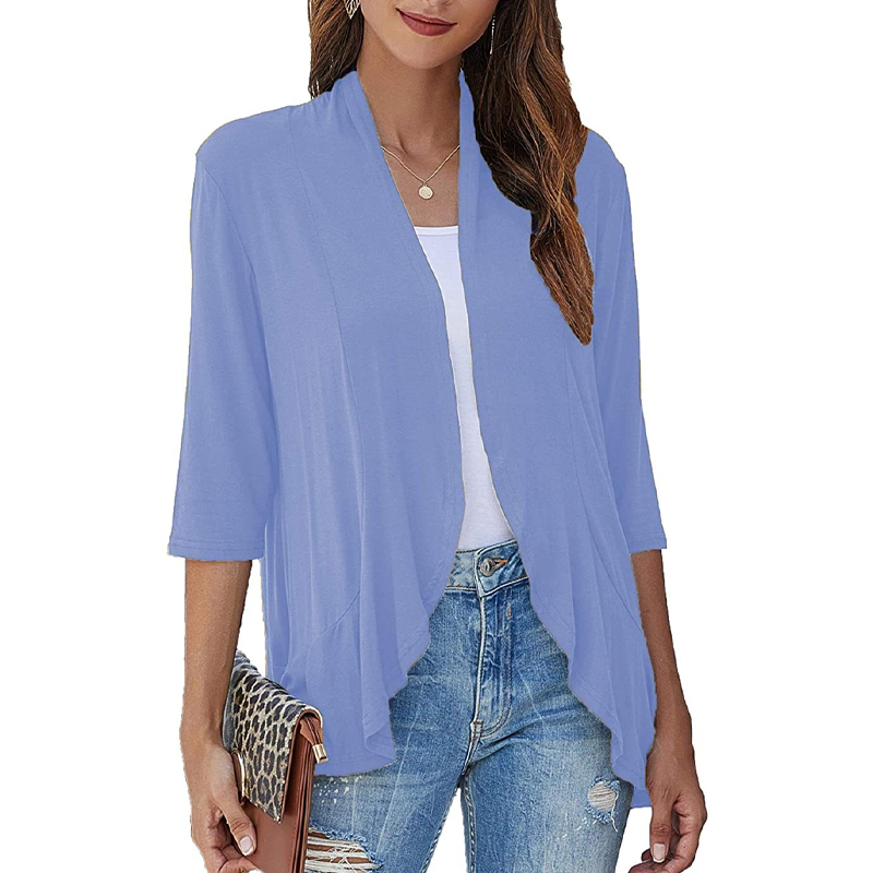 Women's 3/4 Sleeve Open Front Cardigan