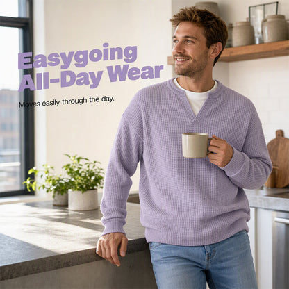 🎉The Lowest Price But The Best Quality!👕 Layered Comfort Waffle Tee – Textured, Relaxed & Effortlessly Put-Together