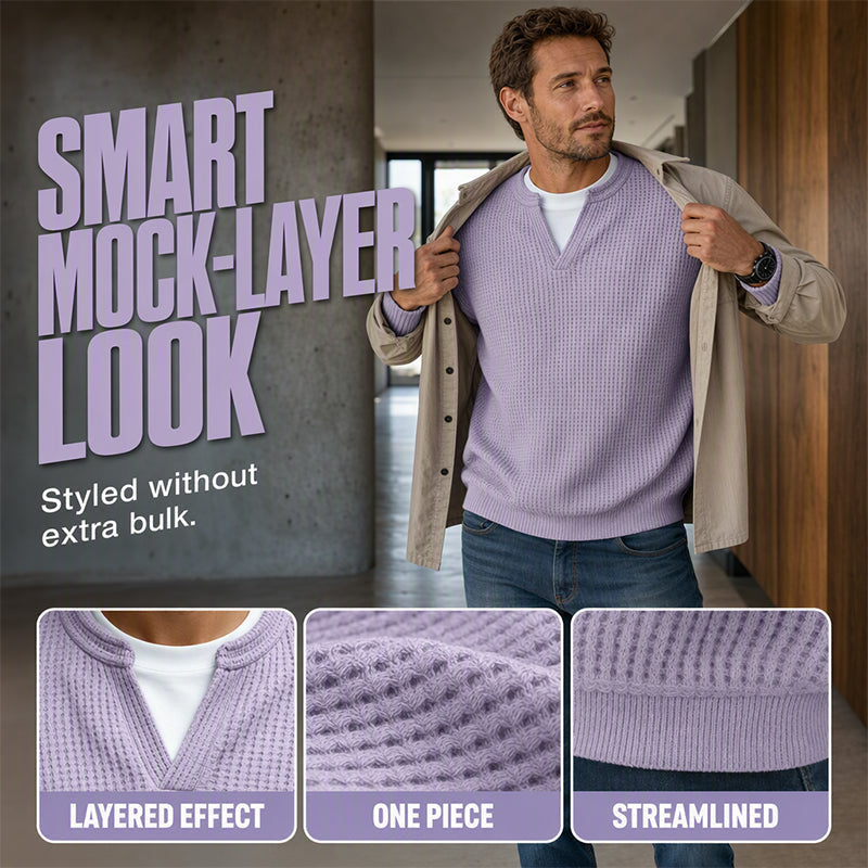 🎉The Lowest Price But The Best Quality!👕 Layered Comfort Waffle Tee – Textured, Relaxed & Effortlessly Put-Together