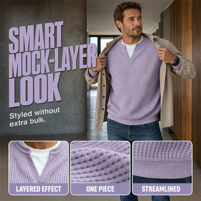 🎉The Lowest Price But The Best Quality!👕 Layered Comfort Waffle Tee – Textured, Relaxed & Effortlessly Put-Together