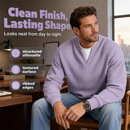 🎉The Lowest Price But The Best Quality!👕 Layered Comfort Waffle Tee – Textured, Relaxed & Effortlessly Put-Together