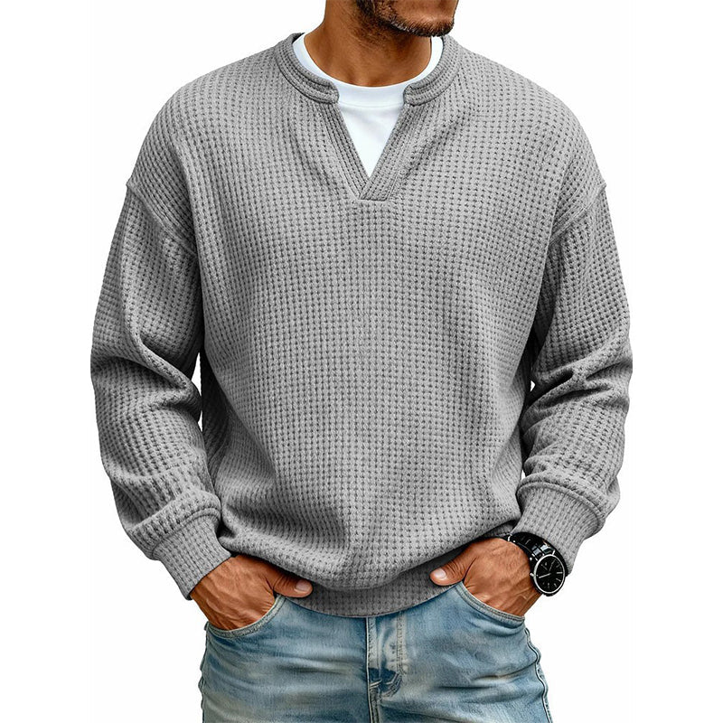 🎉The Lowest Price But The Best Quality!👕 Layered Comfort Waffle Tee – Textured, Relaxed & Effortlessly Put-Together