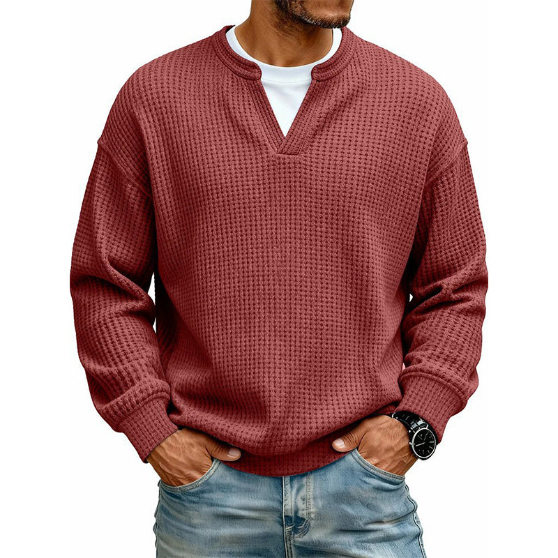 🎉The Lowest Price But The Best Quality!👕 Layered Comfort Waffle Tee – Textured, Relaxed & Effortlessly Put-Together