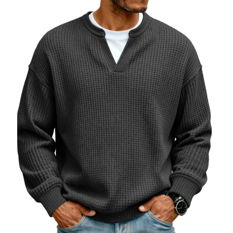 🎉The Lowest Price But The Best Quality!👕 Layered Comfort Waffle Tee – Textured, Relaxed & Effortlessly Put-Together