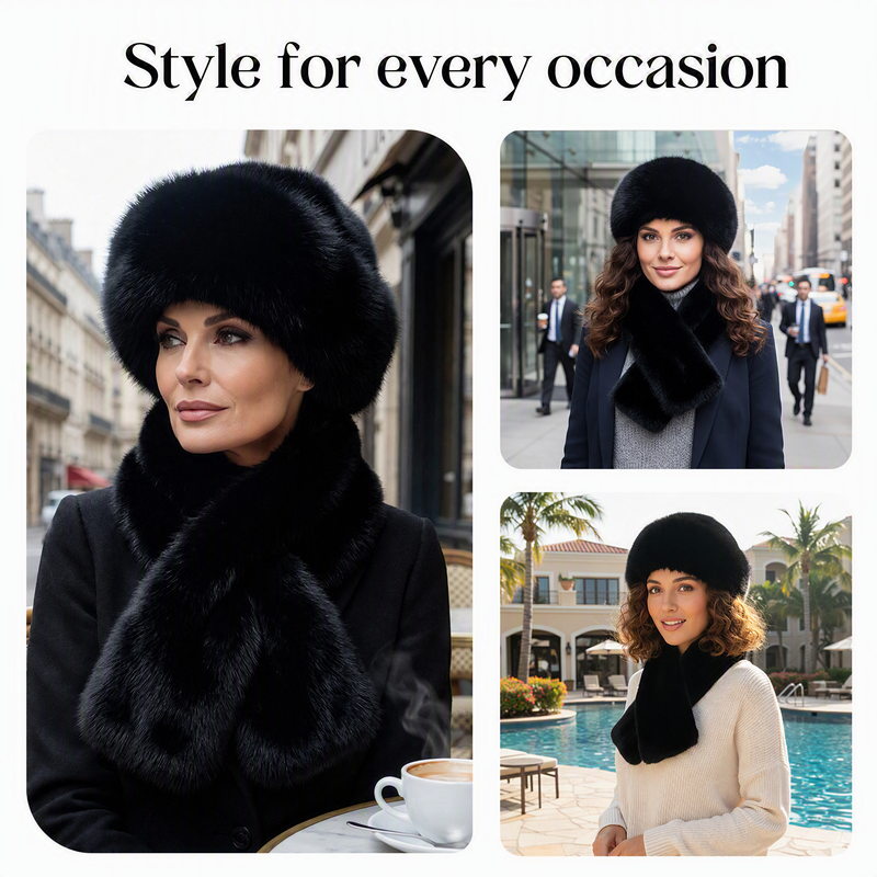 💖Black Friday Mega Deal – 50% off!💖❄️Winter Plush Thickened Scarf and Hat Warm Set