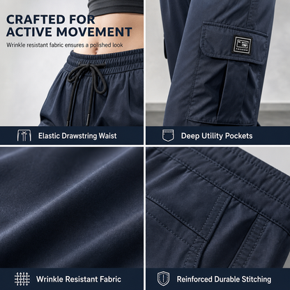 ⏰ Last Day of the Sale – 50% OFF ✨👖 Roomy Pockets, Easy-Moving Fit | Women's Drawstring Cargo Pants