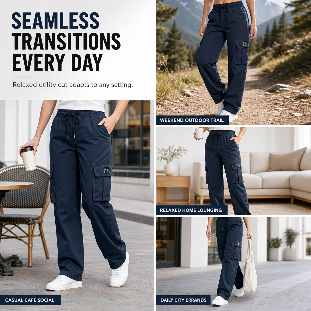 ⏰ Last Day of the Sale – 50% OFF ✨👖 Roomy Pockets, Easy-Moving Fit | Women's Drawstring Cargo Pants