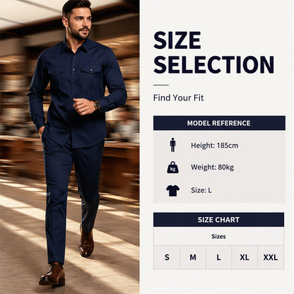 🖤Black Friday Sale:50% OFF🖤🎯 One Set, Instantly Put-Together | Men's Shirt & Pants 2-Piece Set