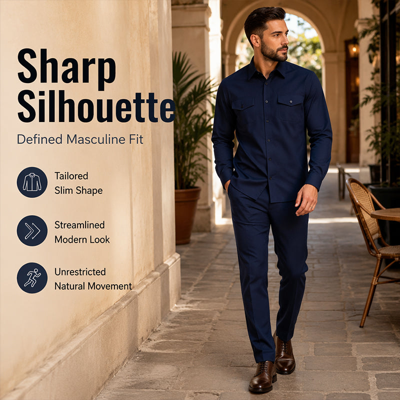 🖤Black Friday Sale:50% OFF🖤🎯 One Set, Instantly Put-Together | Men's Shirt & Pants 2-Piece Set