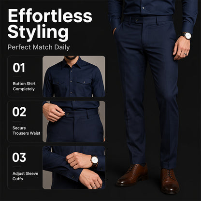 🖤Black Friday Sale:50% OFF🖤🎯 One Set, Instantly Put-Together | Men's Shirt & Pants 2-Piece Set