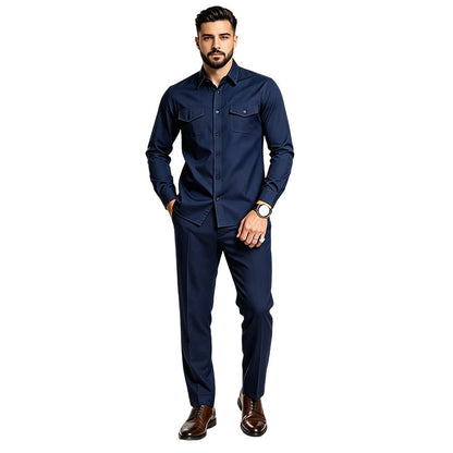 🖤Black Friday Sale:50% OFF🖤🎯 One Set, Instantly Put-Together | Men's Shirt & Pants 2-Piece Set