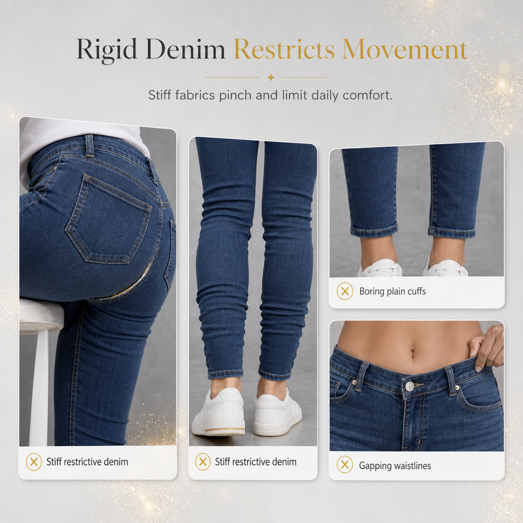 💋Enjoy a 30-day hassle-free return policy!✅️Women's Light Blue Pearl Embellished Slim Fit Skinny Jeans with Raw Frayed Waist and Distressed Ripped Ankle Cuffs