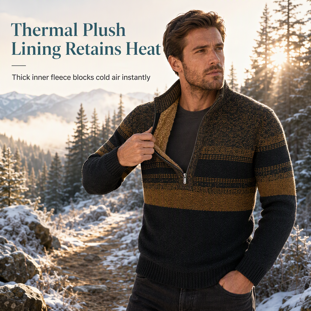 ✨Limited stock available, don’t miss out!🎉Men’s winter checked knitted cardigan with hood and fleece lining
